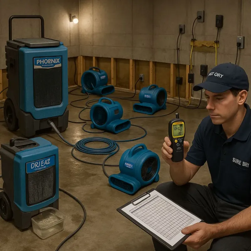 Structural Drying and Dehumidification process in Center Point, IA